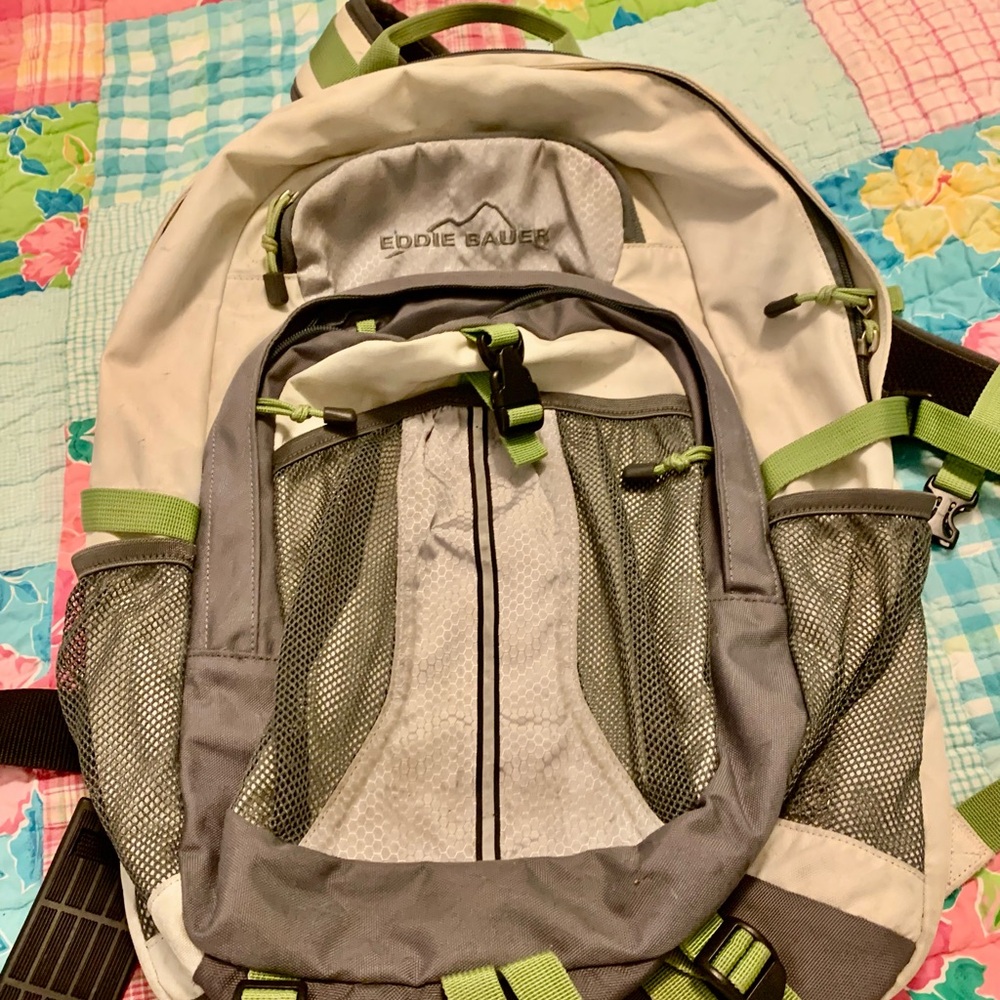 Eddie Bauer Taupe and Gray Laptop Backpack Lots of Space and Pockets Unisex